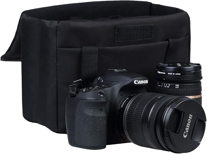 Camera Inserts Lens Padded Insert Liner DSLR SLR Protective Bag Camera Cube Roomy Case Waterproof Foldable pouch for Camera Lens Accessories Sony Canon Nikon Olympus (Black) - Image 7