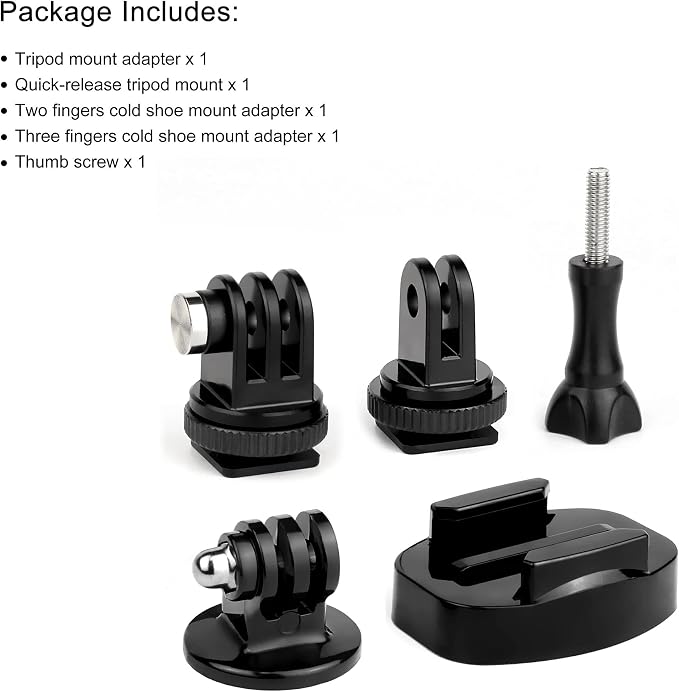 Quick Release Tripod Mount Adapter for GoPro Action Camera | Cold Shoe Mount Adapter with 1/4''-20 Screw Hole for GoPro Mission Hero 13 12 11 10 9 8 7 6 5 4 DJI Osmo Nano Action 6 5 4 - Image 7