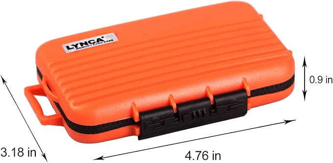 LYNCA Memory Card Case Holder, Memory Card Hard Protector Case Professional Water-Resistant Anti-Shock Compact Camera Card Hard Storage Box for 8 SD Cards 4 CF Cards 12 Micro SD/TF Cards (Orange) - Image 2