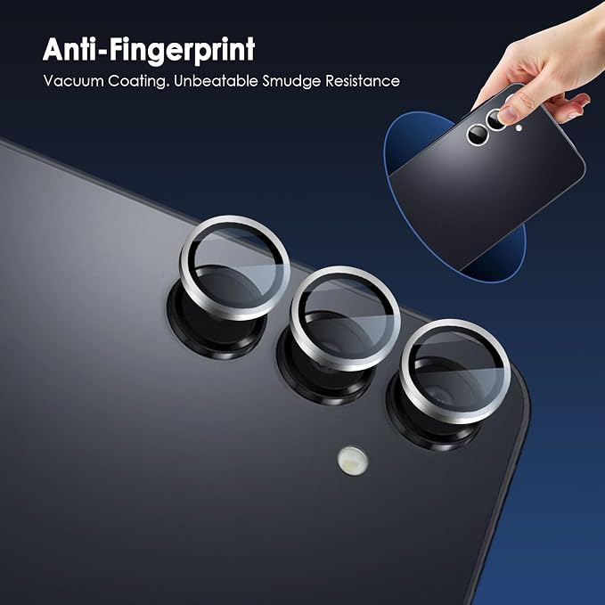 Camera Lens Protector for Samsung Galaxy A16, Silver | AR+AF, 9H Tempered Glass, Individual Metal Ring, Anti Glare, Fall Protection, Camera Screen Cover - Image 6