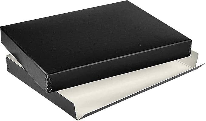 Lineco Drop Front Archival Storage Box, 9.75x12.75x1.5 in, Black, 2 Pack | Acid-Free with Metal Edge, Preserves Picture Longevity, Organize Photos, Newspapers, Prints, Documents, Crafts, DIY - Image 9