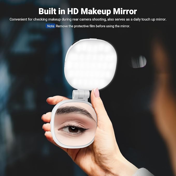 NEEWER Basics Magnetic Selfie Light Compatible with MagSafe iPhone, 2W Bi Color Small LED Phone Fill Ring Lighting CRI95+ with 360° Swivel, Mirror for Makeup Video Conference Recording, NL72B White - Image 5
