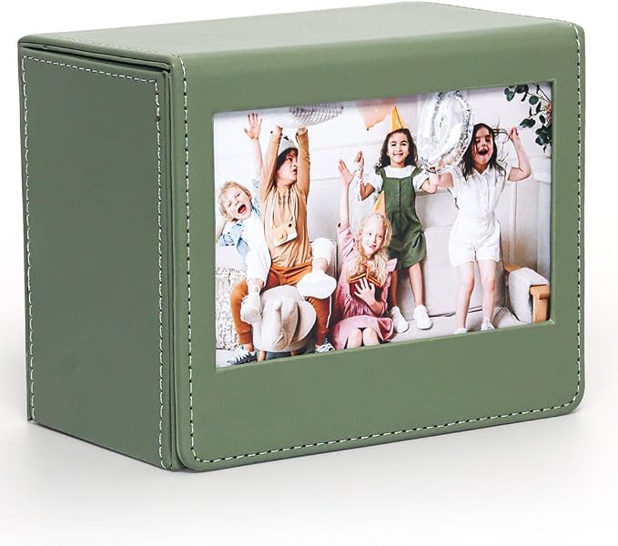 Orga'Neat Picture Holder Storage Case for Fujifilm Instax Wide Film, PU Leather Photo Holder with Pocket Outside, up to 50 Photos (Sage Green) - Image 6