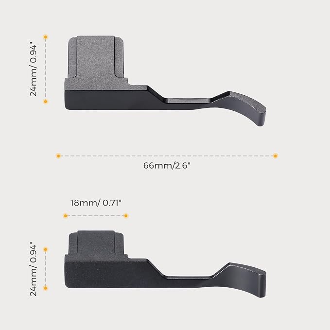 Thumb Hand Grip + Shutter Button for FUJIFILM X100VI/X100V - Black | Aluminum thumb grip for FUJIFILM X100VI/X100V improves handling & stability, protects contacts, for street photography - Image 6