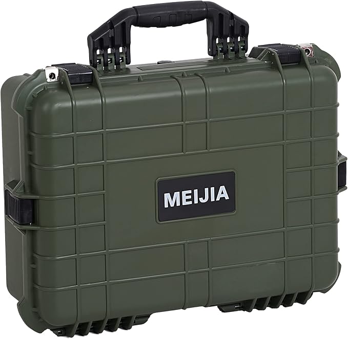 MEIJIA All Weather IP67 Waterproof Hard Camera Case,Hard Protective Case,Hard Case with Customizable Foam,Fit Use of Drones,Camera,Equipments,Pistols(Green,19.78x15.77x7.41inches) - Image 2