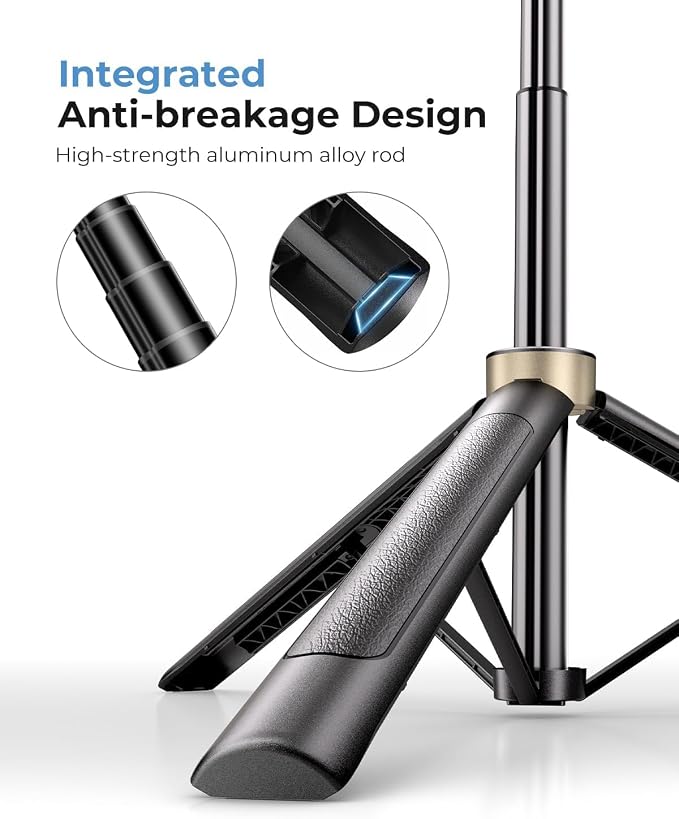 72" Phone Tripod, Tripod for iPhone with Wireless Remote Control, Portable Selfie Stick for iPhone, Live Streaming, Video Recording, Compatible with Cell Phones, Cameras - Image 3