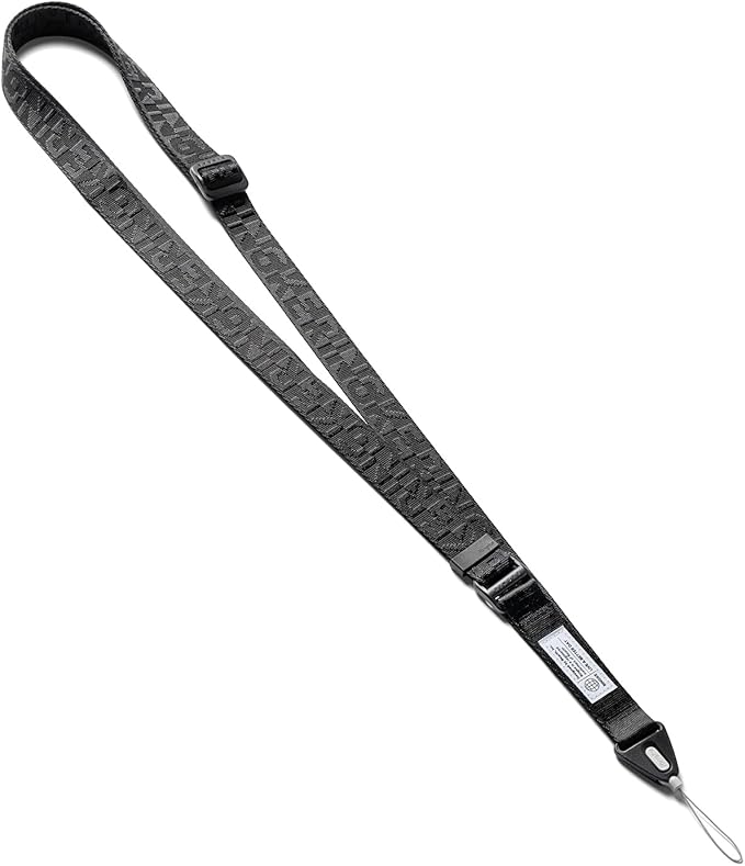 Ringke Phone Lanyard [Lanyard Strap Lettering Black 3] for Camera | Travel Essentials, One-Touch Buckle, Premium Material Phone & Camera Accessories, Adjustable Sturdy Universal Neck Strap by Ringke