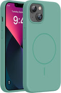 Miracase Silicone & Magnetic for iPhone 13 Case, Midnight Green | Compatible with MagSafe, Soft Microfiber Lining, Premium Silicone Cover Shockproof Drop Protection Phone Case for 13 by Miracase