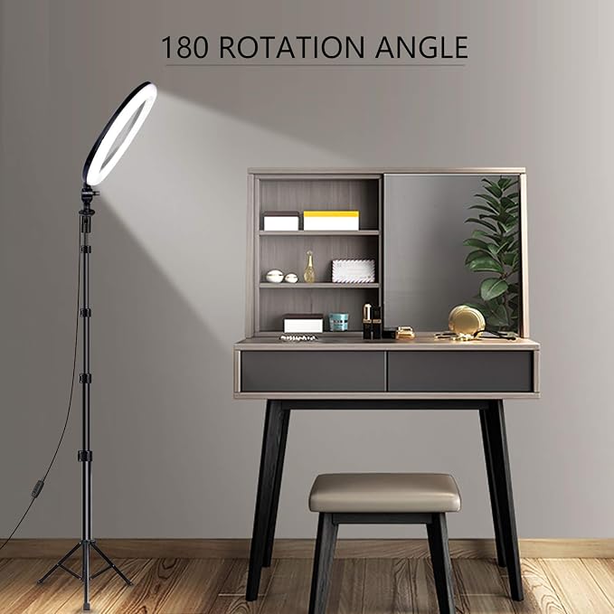 UBeesize 10" Ring Light with Overhead Phone Mount - Image 6