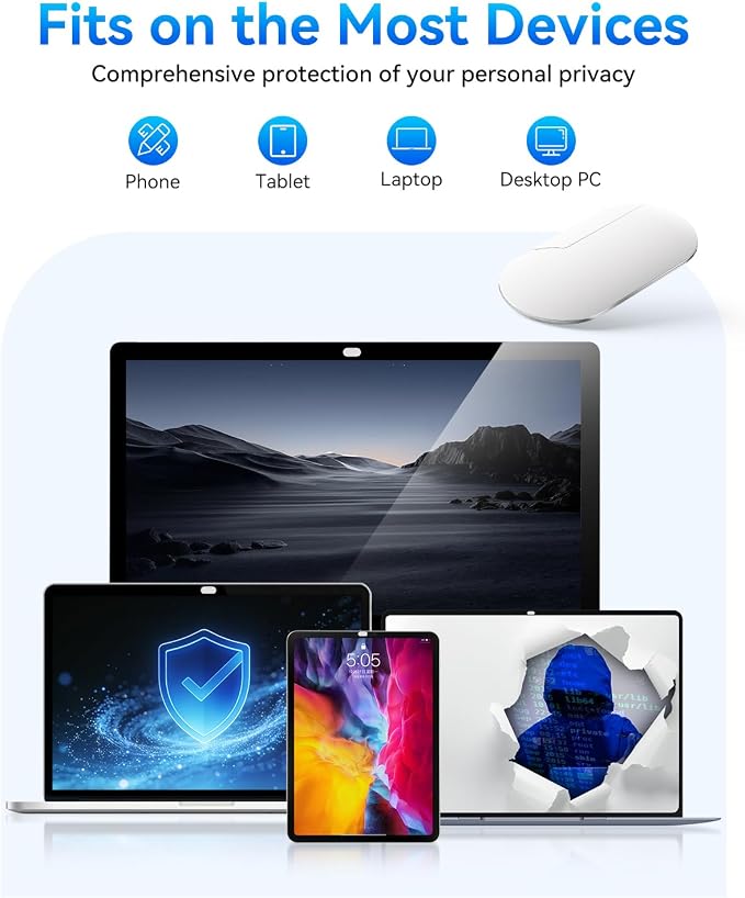 imluckies Rotating Webcam Cover [2-Pack], 0.02 Inch Ultra-Thin Metal Privacy Cover for Laptop, MacBook, iMac, PC, iPad & iPhone, Silver - Image 7