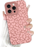 Cute Pink Cheetah Print Phone Case for iPhone 15 Pro Max 6.7" | Aesthetic Leopard Pattern Design Cover Full Camera Lens Protective Shockproof Soft Slim TPU Funda for Women Girls by Unknown