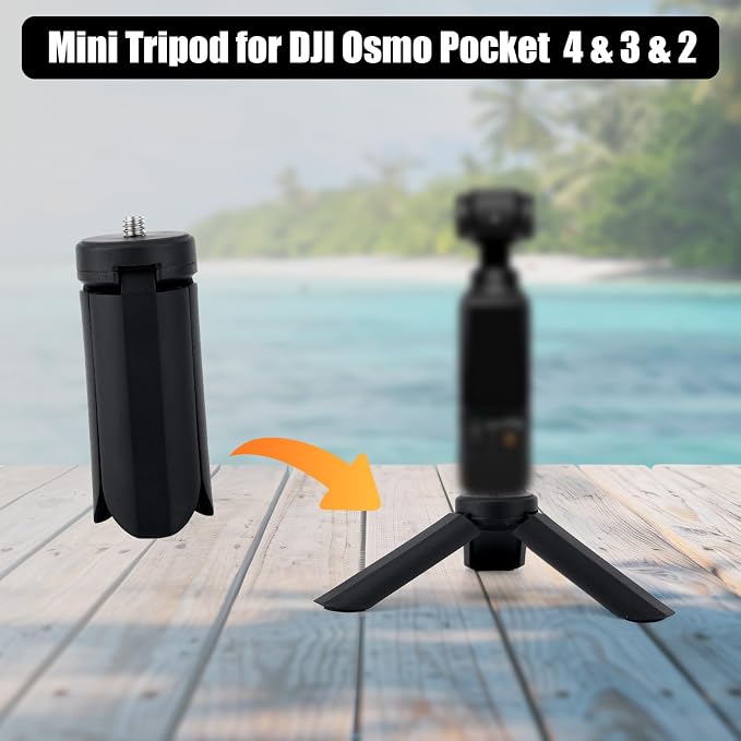 Mini Tripod for DJI Osmo Pocket 4P/4/3/2, Tabletop Stand with 1/4'' Screw | Portable Tripod Stand Hand Grip Selfie Stick with 1/4'' Screw for DJI Action 6/5 Pro/4/3/Nano & Insta360 Luna Ultra X5/X4/X3 - Image 4