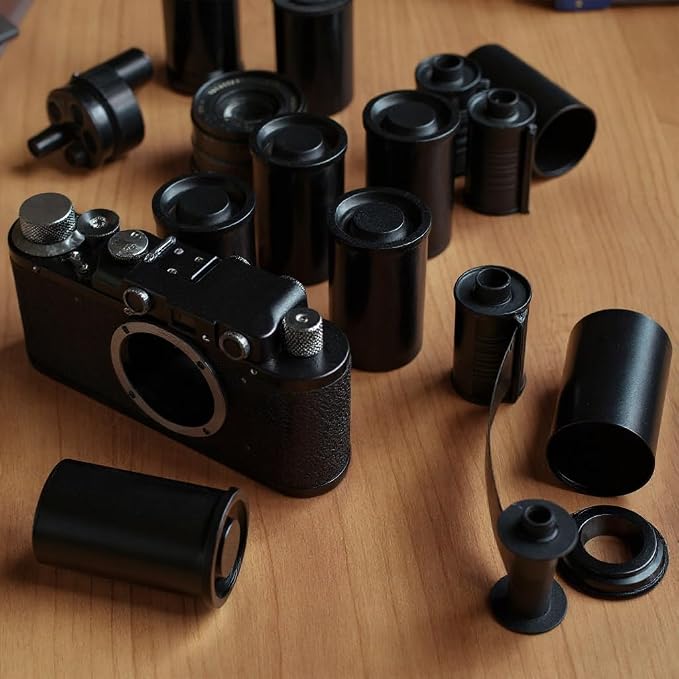 Film Canisters With Caps, Coin Storage, 35mm Case, Black, 8oz, 60 Pack | Houseables Film Canisters, Container With Lids, Cannisters for Rockets, Empty Camera Reel Holder, Bottles, Plastic 2"x1" - Image 6