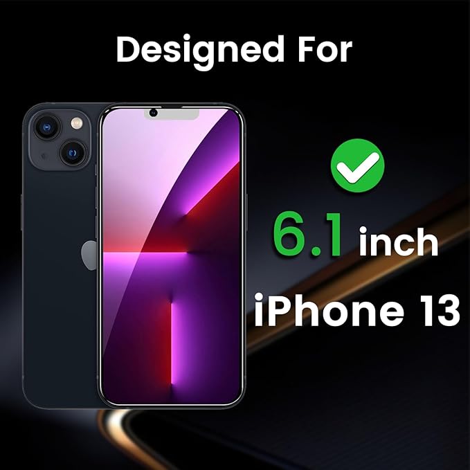 Romkasi 3 Pack Privacy Screen Protector for iPhone 13 6.1 Inch with 3 Pack Camera Lens Protector, Anti Spy Tempered Glass Film, Anti-Scratch, Touch Sensitive, Case Friendly - Image 3
