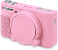 BOVKE Silicone Camera Case for Canon PowerShot SX740 / SX730 Digital Camera, SX740 HS Soft Protective Case Cover Rubber Camera Slim Fit Sleeve with Removable Lens Cover, Pink by BOVKE