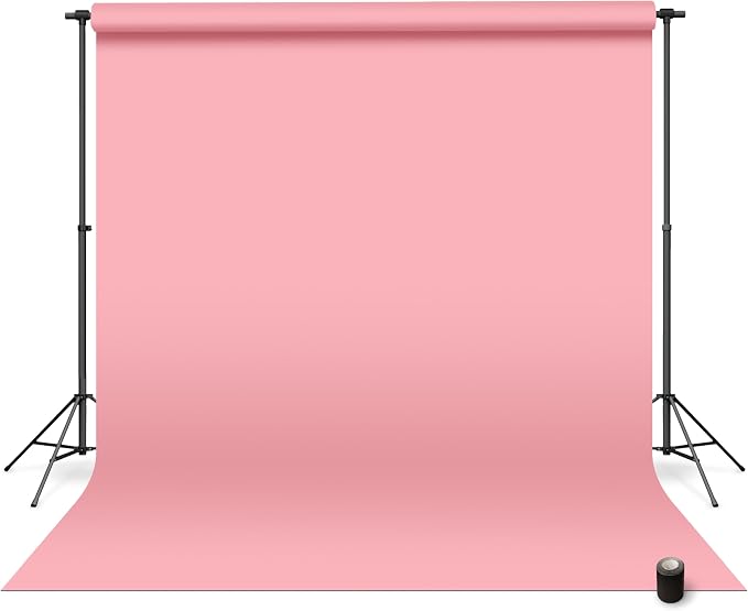 Denny Mfg Seamless Paper Backdrop for Photoshoot, Light Pink, 86 in x 36 ft | Photography Backdrop, Matte Finish for Portraits, Product Photos and Video Shoots, with Free Roll Gaffer Tape (2 in x 13 ft) by DennyManufacturing