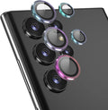 [3+2PCS] YWXYW for Samsung Galaxy S22 Ultra Camera Lens Protector, Aluminum Alloy Tempered Glass, [Installation Frame] with Camera Screen Protector for S22 Ultra 5G (Multi-Coloured) by YWXTW