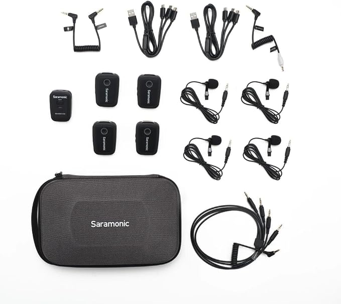 Saramonic Blink 500 T4 4-Channel Wireless Lavalier Microphone System, 4 Transmitters 1 Receiver, 328ft Range, 24-bit/48kHz, Noise Reduction Lapel Mic for iPhone Android Camera DSLR Podcast Interview - Image 8