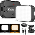 VIJIM VL100C Bi-Color LED Video Light on Camera Adjustable Angle Dimmable | 2500-6500K CRI95+, Rechargeable Type-c, Build-in 2000mAh , with 4 Cold Shoes, Mini Hot Shoe Swivel Mount for Tripod Mic Vlog by VIJIM