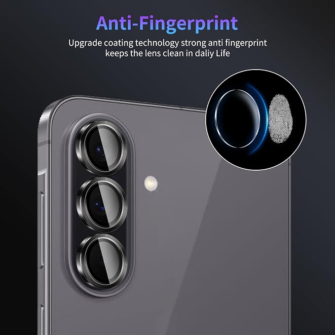 Camera Lens Protector for Samsung Galaxy A57/A37 5G,1 Pack | Tempered Metal Glass Camera Cover Film,HD Clear,Anti-Scratch Lens Screen Protector Film,Case Friendly,Black Titanium - Image 6