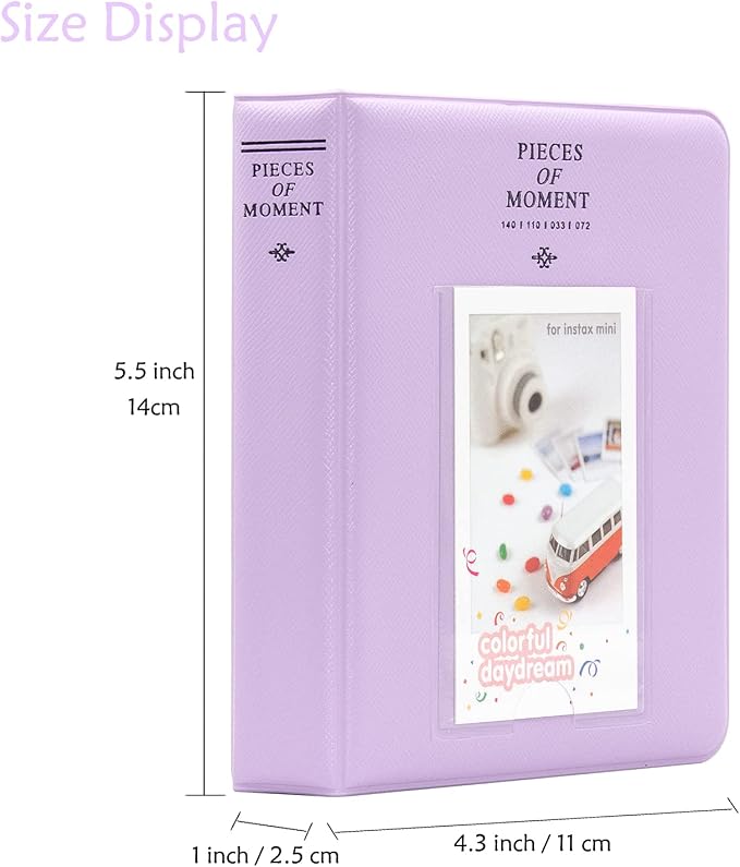 Ablus 64 Pockets Photo Album for Fujifilm Instax Mini 11 90 70 50S 26 25 9 8 8+ 7S Instant Camera, Polaroid Snap Z2300 PIC-300P Film & Kpop Photocards (Light Purple) - Image 2