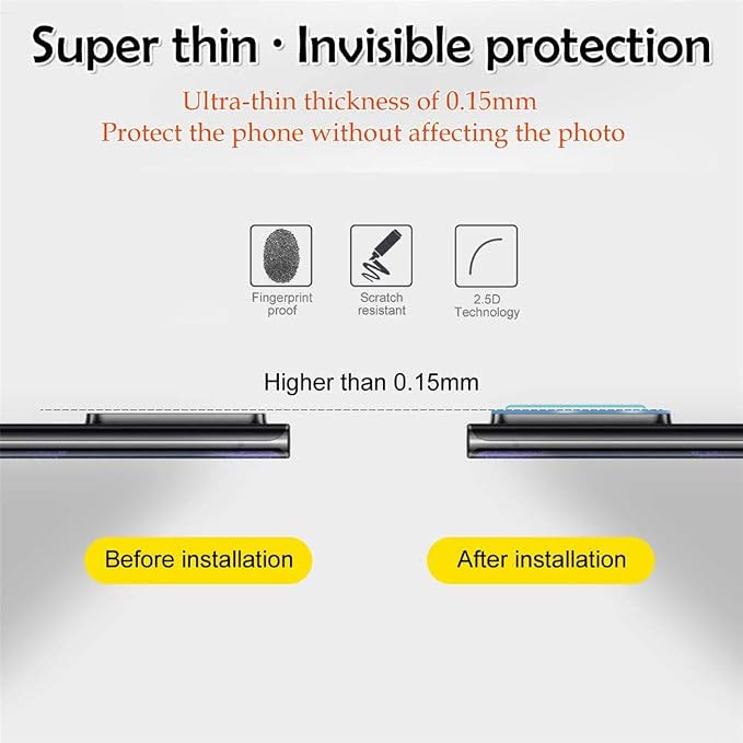 Suoman 3-Pack for Samsung Note 20 Ultra Camera Lens Protector - [Aluminum alloy] [Does not Affect Night Shots] 9H Hardness Tempered Glass Film - Silver - Image 5