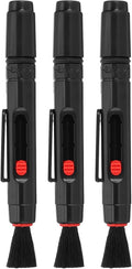 PATIKIL Camera Dusting Brush, Multifunction Cleaning Brush Keyboard Lens Cleaning Pen Screen Lens Cleaner for Vinyl Records, LP Scan, SLR & Computer Screens,3 Pcs Red by PATIKIL