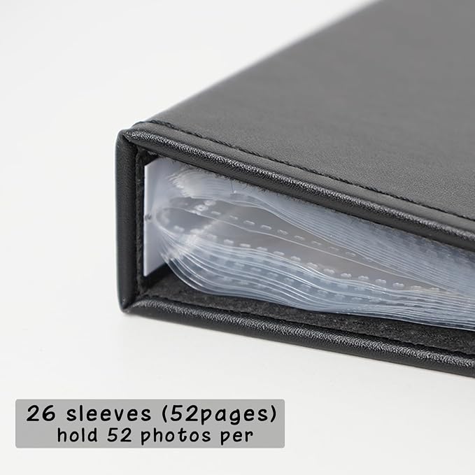Photo Album 5x7 52 Pockets Pack of 2 Leather Cover Picture Book Holds 5x7 Photos for Wedding, Baby, Family, Graduation - Image 2