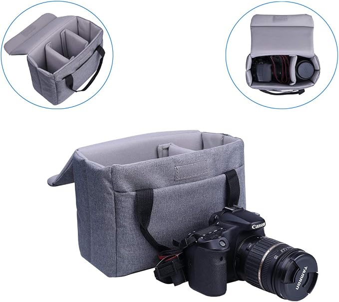 Camera Inserts Protective Bag Padded Insert Camer Cube Water Resistant DSLR SLR Case Foldable Liner for Sony,Canon,Nikon,Olympus Camera Lens Accessories Grey - Image 5