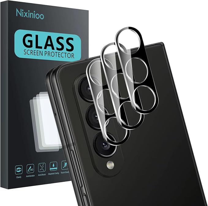 3 Pack Camera Lens Protector for Samsung Galaxy Z Fold 4 | Tempered Glass,Anti-Fingerprint,9H Hardness,Scratch Resistant,Easy to Install,Bubble Free,HD Clarity by Unknown