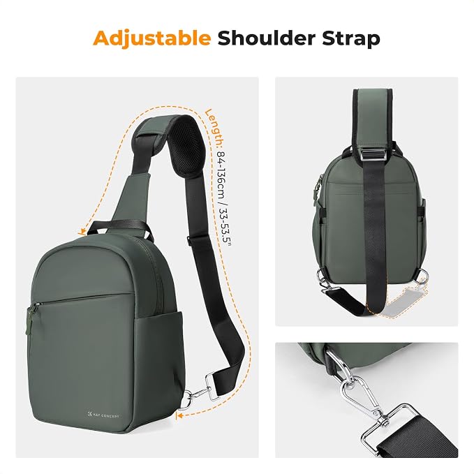 K&F CONCEPT Camera Sling Bag, Compact Photography Bag for DSLR Mirrorless | Lightweight Fabric, with Tripod Holder, Quick Access & Custom Dividers, Men & Women, for Sony Canon Nikon, Green, BS06 - Image 5