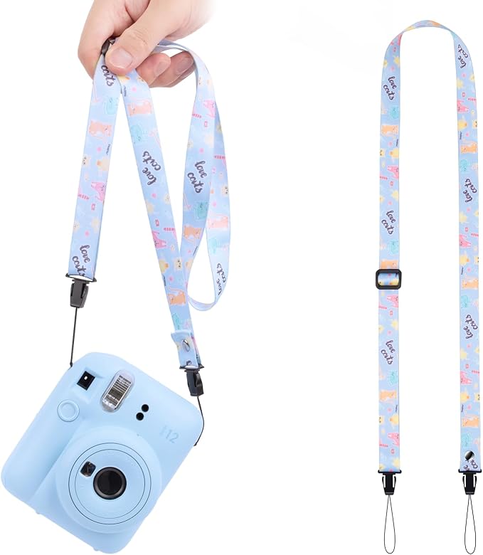 VOVMOEYA Camera Strap,Cute Camera Lanyard Neck Strap,iPad Strap,Cute Camera Strap for Fujifilm mini Camera Kodak Smile + Smile plus,bule by VOVMOEYA