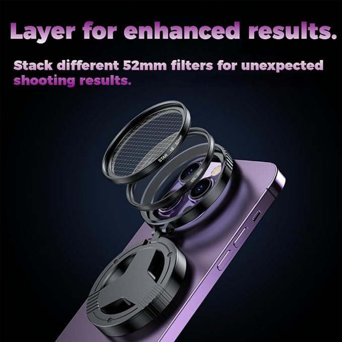 2026 Upgraded Anti-Glare Magnetic Phone Camera Filter, Anti-Glare Magnetic Phone Filter – Reduces Unwanted Reflections, Professional 52mm Polarizing Filter for iPhone Smartphone Photography (1Pcs) - Image 2