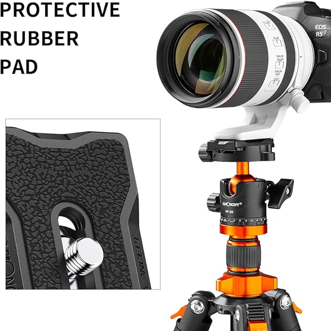 K&F CONCEPT Aluminum Camera Tripod Quick Release Mounting Plate for Tripod | Compact Design with Battery Access, 1/4" Screw for Cameras/Light/Mic, Fits Arca Swiss, TP12 - Image 2