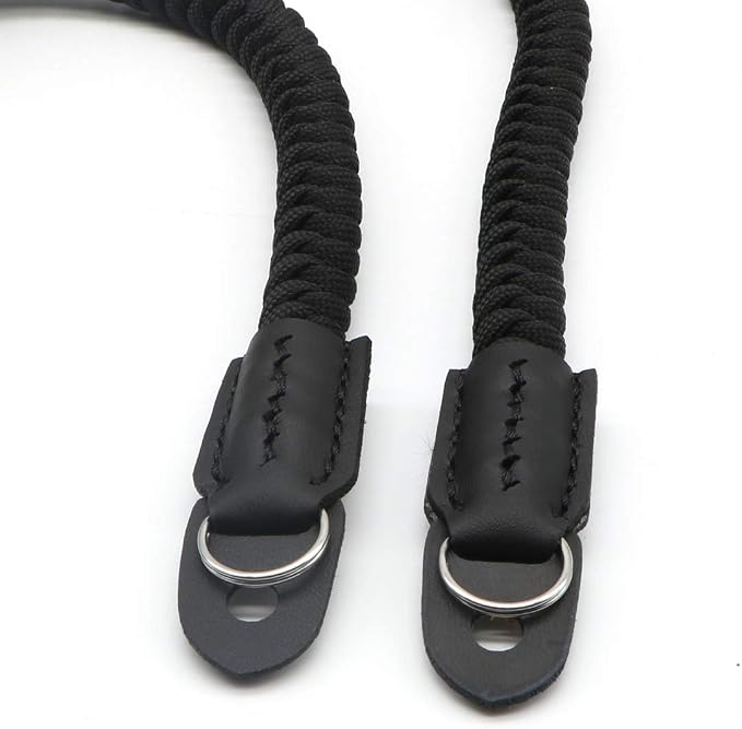 Paracord Woven Camera Neck Shoulder Strap Belt Hand Compatible with Canon Nikon Sony Olympus Pentax Fujifilm Panasonic SLR DSLR Digital Mirrorless Cameras 42 inch Black - Image 4