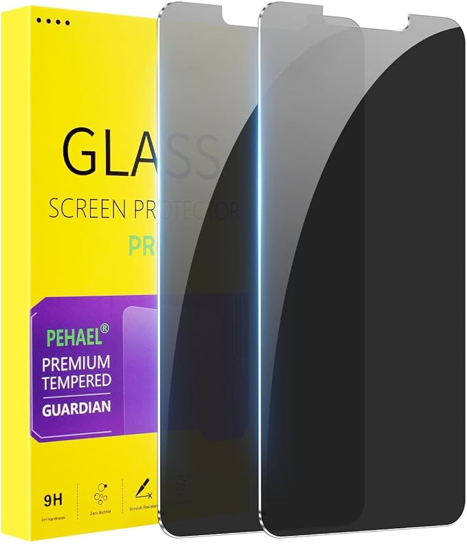 PEHAEL for iPhone 11 Pro Max/iPhone Xs Max Privacy Screen Protector | Installation kits, Anti-Spy Private, Anti-Scratch, 9H Tempered Glass, Case Friendly, 2 Pack, [6.5 inch] by PEHAEL