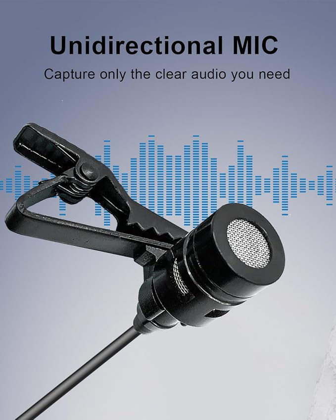 Lavalier Lapel Microphone Unidirectional Condenser Mic for Audio-Technica Wireless Bodypack Transmitter ATW-110G, ATW-T310, ATW-T701,ATW-T1000, ATW-T1001, ATW-T1000 (Hirose 4 Pin Plug) - Image 3