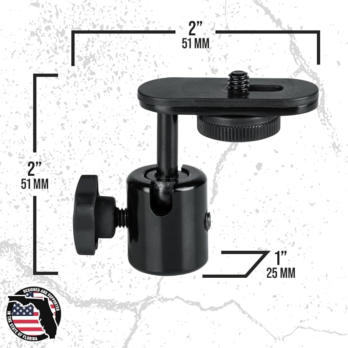 Gator Frameworks Camera Mount Mic Stand Adapter (GFW-MIC-CAMERA-MT) | Ball-and-Socket Head, Standard 1/4-20 Camera Threads, 360-Degree Rotation, 180-Degree Tilt - Image 6