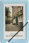 2x3 Instax Mini Photo Album, 28 Pockets. Sky Blue, 1PK | Portable Wallet Size Album Stores 2x3 inch Instant Photos. Fits Polaroid, Instax Mini, Kodak Mini Prints and Zink. by GoldbarleyDesign