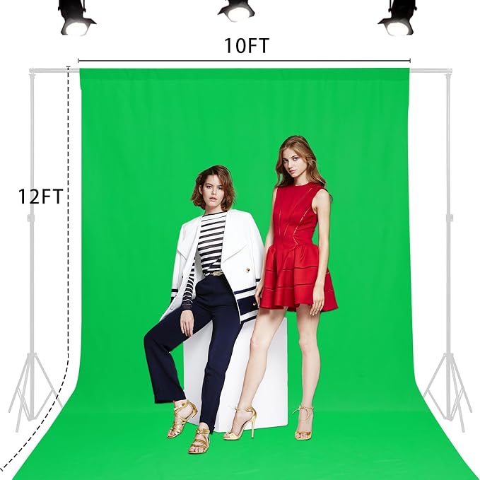 TRLYC Green Photography Backdrops 10x12 FT Seamless Background for Studio | Green Backdrop for Photoshoot Video Backgrounds Screen Party Wrinkle-free Polyester Non-Glare Rod Pocket Easy Setup - Image 4