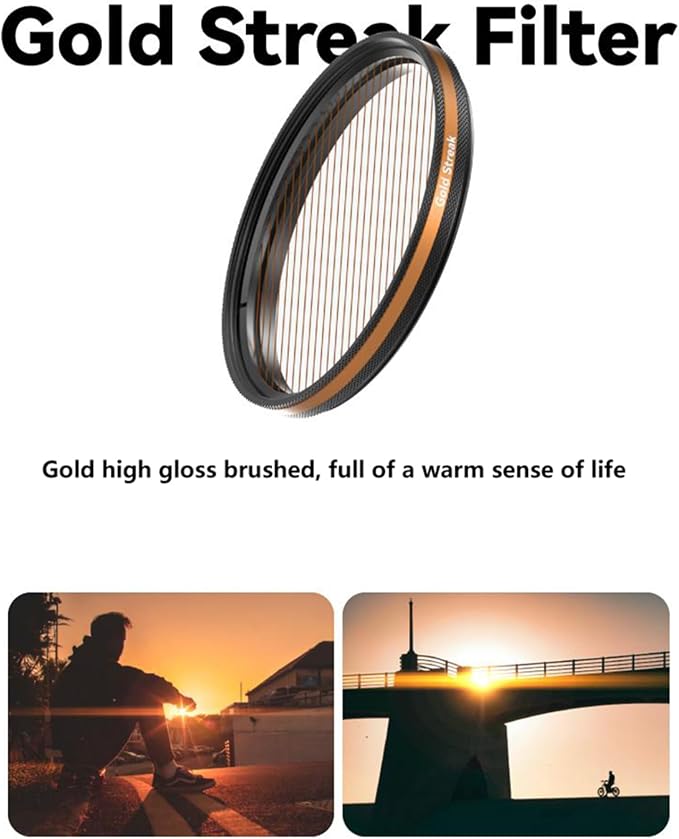 Fotorgear Camera Lens Filter,67mm Clip On Filters Professional Photography for Camera Lens, 67mm Universal Phone Polarizer Filter CPL ND Black Mist Gold Streak for iPhone Xiaomi Huawei(Gold Streak) - Image 2