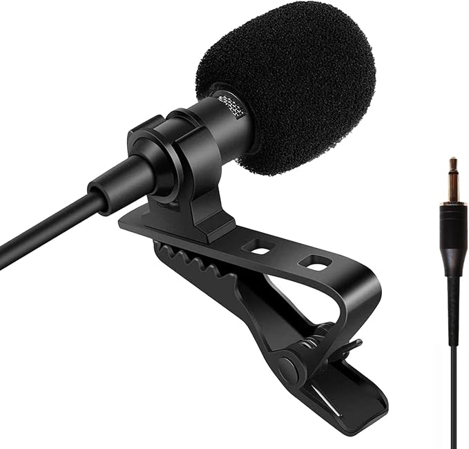 Lavalier Microphone Lapel Microphone Compatible with Portable Voice Amplifier Wireless Transmitter - Unidirectional Condenser Mic – 3.5mm Mono TS Plug by Sujeetec
