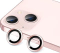 for iPhone 13 Mini/iPhone 13 Camera Lens Protector, Anti-Scratch 9H Tempered Glass Metal Camera Screen Protector Shockproof Cover Film Ring -2 Pcs Pink by Hsefo