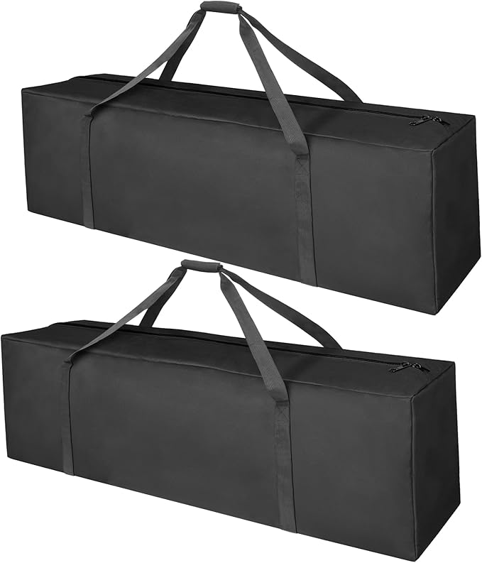 COOLBEBE 2 Pack 52" Sports Duffle Bag - 160L Extra Large Travel Luggage Bag | Upgrade 2-way Lockable Zippers, Sturdy & Water Resistant Long Duffle Bag for Tent Pole Camping Moving (Black 52inch) by COOLBEBE