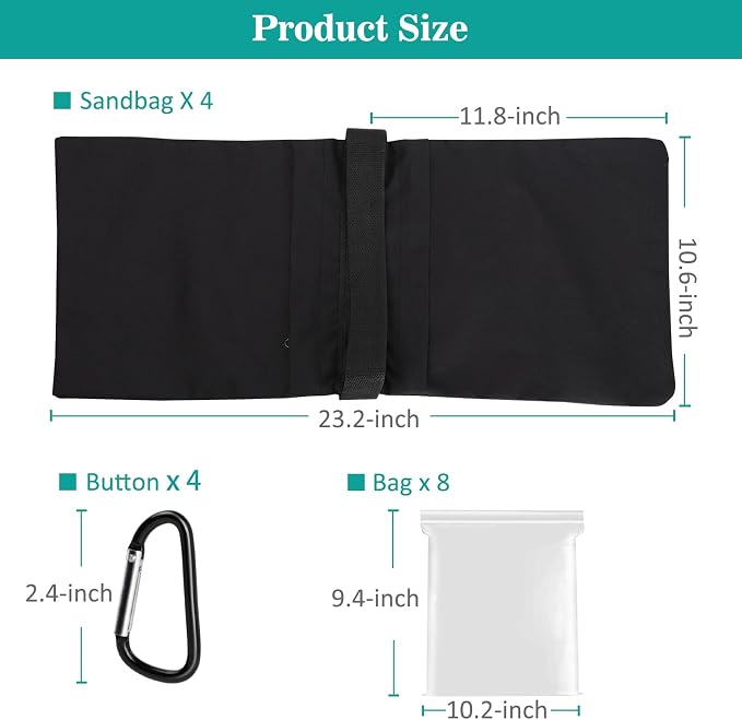 2 Packs Sandbags Weight Bags for Light Stand Photography Video Support | Heavy Duty Saddlebags for Backdrop Stand, Photo Tripod, Canopy, Pop up Tent, Umbrella Base, Fishing Chair, Wedding Shed - Image 5