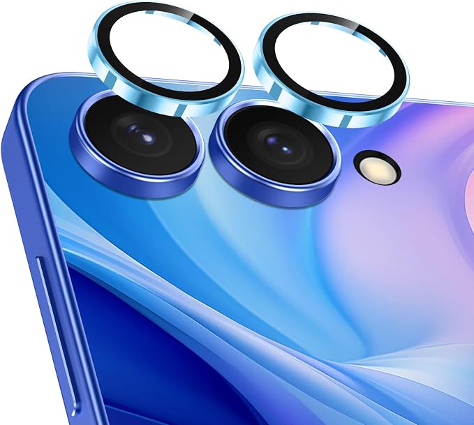 Meshine for Samsung Galaxy Z Flip 7 Camera Lens Protector,Scratch Proof,Strong Adsorption,9H Hardness with Metal Ring Camera Cover,Ultra Thin Case Friendly, Accessories Lens Protector,Blue by Meshine