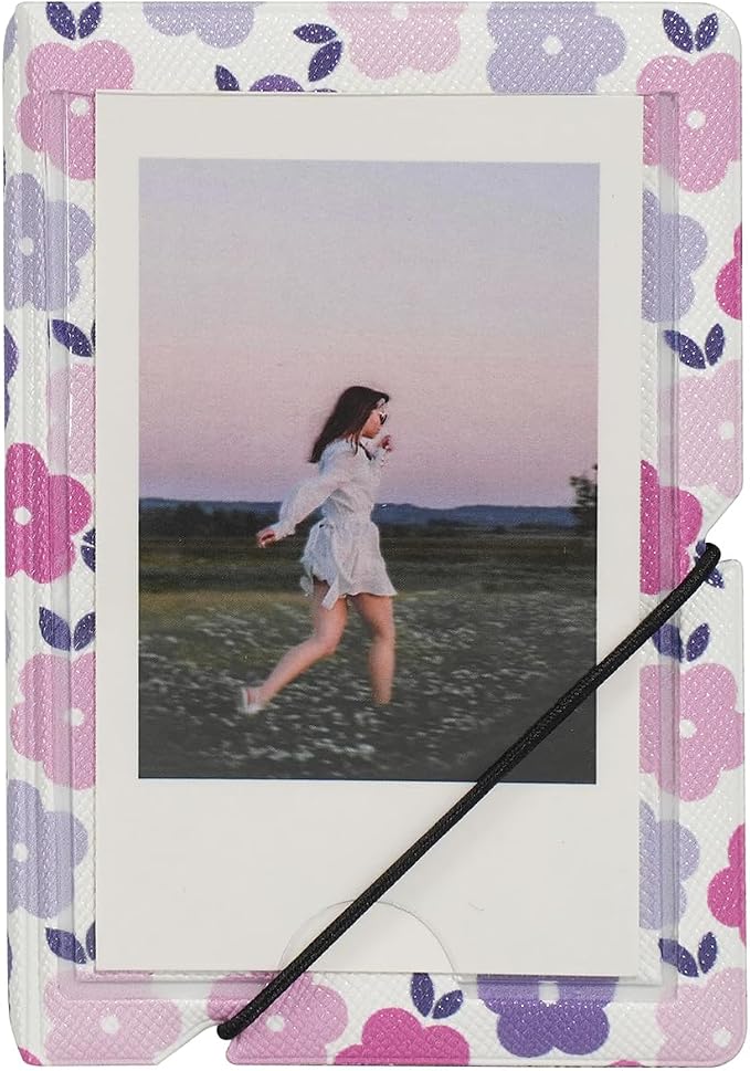 2x3 Instax Mini Photo Album, 28 Pockets. Flat Flowers, 1PK | Portable Wallet Size Album Stores 2x3 inch Instant Photos. Fits Polaroid, Instax Mini, Kodak Mini Prints and Zink. by GoldbarleyDesign