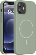 Miracase Magnetic for iPhone 12 Case/iPhone 12 Pro Case, Patina Green | Compatible with MagSafe, Anti-Scratch Microfiber Lining, Premium Silicone Shockproof Drop Protection Phone Case for 12/12 Pro by Miracase