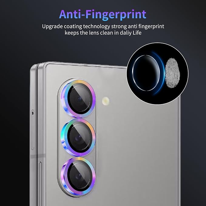 Camera Lens Protector for Samsung Galaxy Z Fold 6,1 Pack | Tempered Metal Glass Camera Cover, HD Clear Anti-Scratch Lens Screen Protector Film,Case Friendly,Colorful Titanium - Image 6