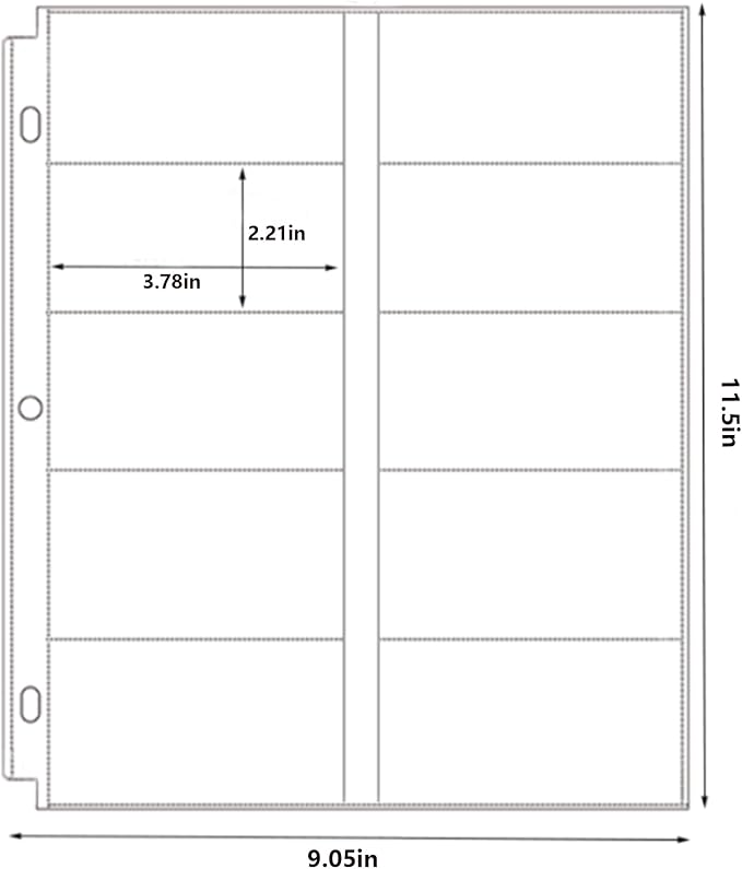 Business Card Holder Sleeves (100 Pack for 2000 Cards) for 3 Ring Binder | Heavyweight Plastic Sheet Protect, Each Sleeve Holds 2x3.5 Namecards, 3-Hole Punched - Image 2